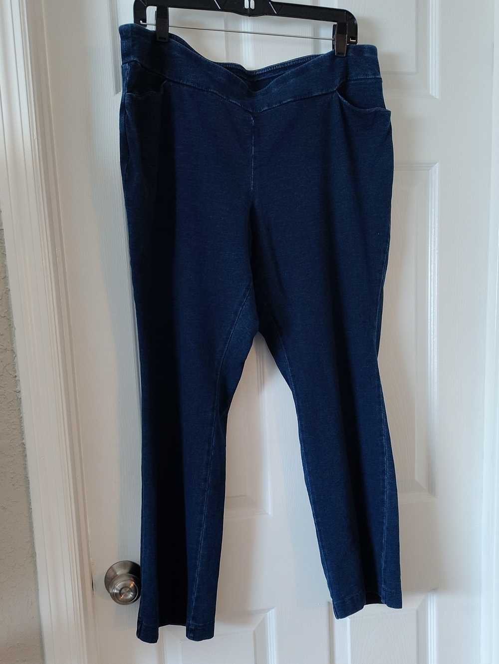 Pure Jill Indigo Large Petite Pull On Denim Jean Stretch Elastic Waist